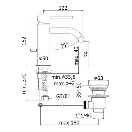 Paffoni - Baterie pentru lavoar + ventil de scurgere LIGHT, aurie