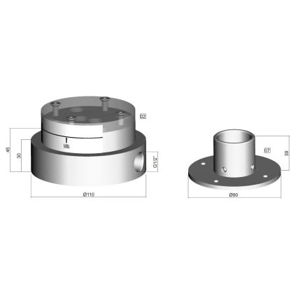 Paffoni LIGHT - corp de montaj pentru baterie stativă de cadă