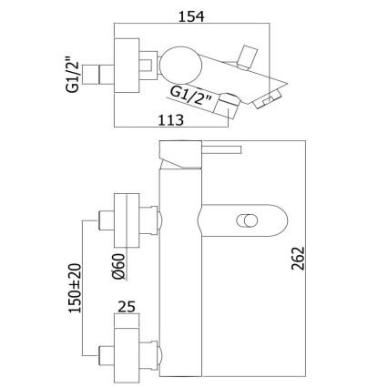 Paffoni - Set baterie pentru cadă LIGHT, crom lucios