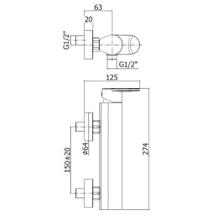 Paffoni - Set de duș CANDY cu baterie, crom lucios