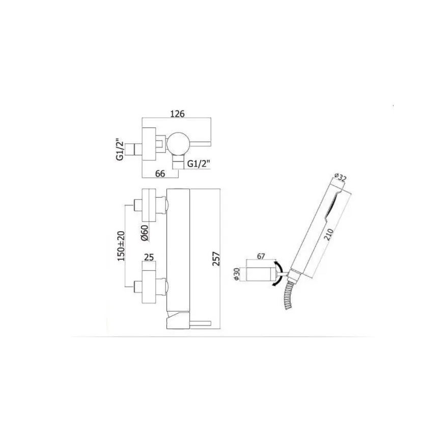 Paffoni - Set de duș cu baterie LIGHT, negru mat