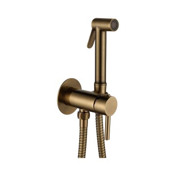 Paffoni - Set mural cu duș bidet manual pentru montaj încastrat RINGO WEST, finisaj bronz