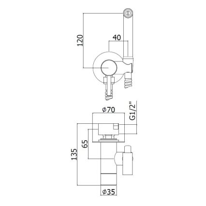 Paffoni - Set de perete pentru bideu cu pulverizator manual, montaj încastrat KIT, crom lucios
