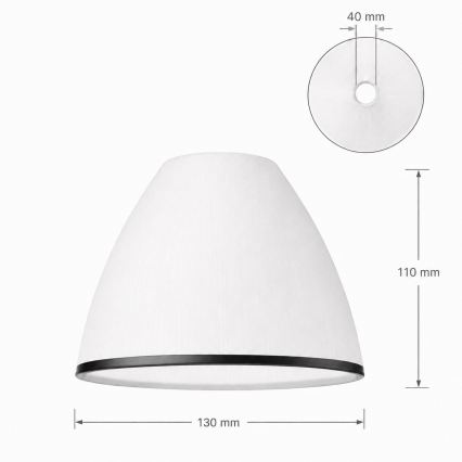 Sticlă de schimb pentru candelabru și aplică de perete RETRO, ANTICO cu soclu E27, Ø 13 cm, alb/negru