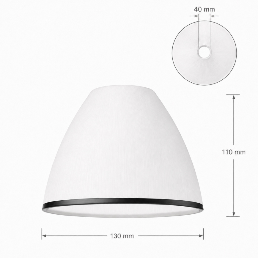 Sticlă de schimb pentru candelabru și aplică de perete RETRO, ANTICO cu soclu E27, Ø 13 cm, alb/negru
