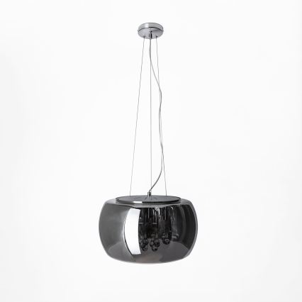 Sticlă de rezervă pentru candelabru și plafonieră cu soclu G9, diametru 50 cm, gri fumuriu