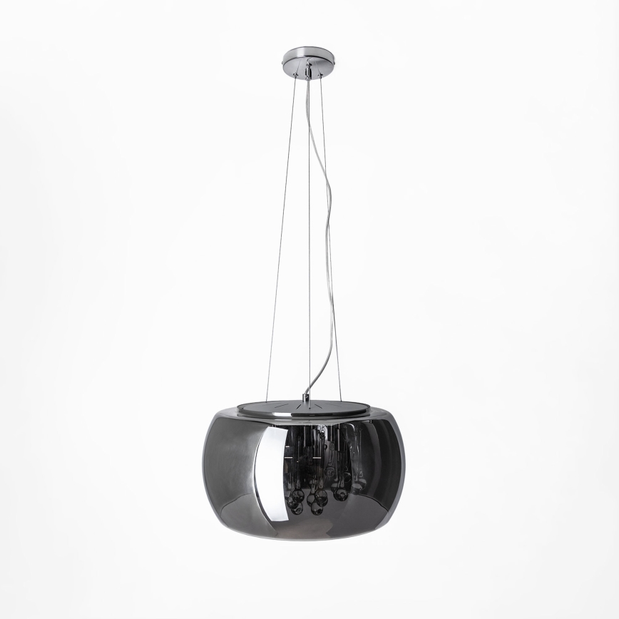 Sticlă de rezervă pentru candelabru și plafonieră cu soclu G9, diametru 50 cm, gri fumuriu
