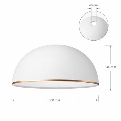 Pahar de schimb pentru lustră RETRO, ANTICO E27 Ø 30 cm alb/bronzat