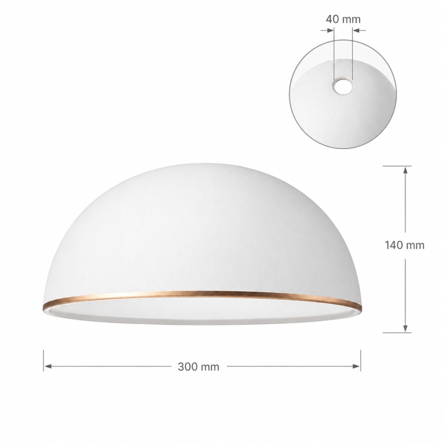 Pahar de schimb pentru lustră RETRO, ANTICO E27 Ø 30 cm alb/bronzat