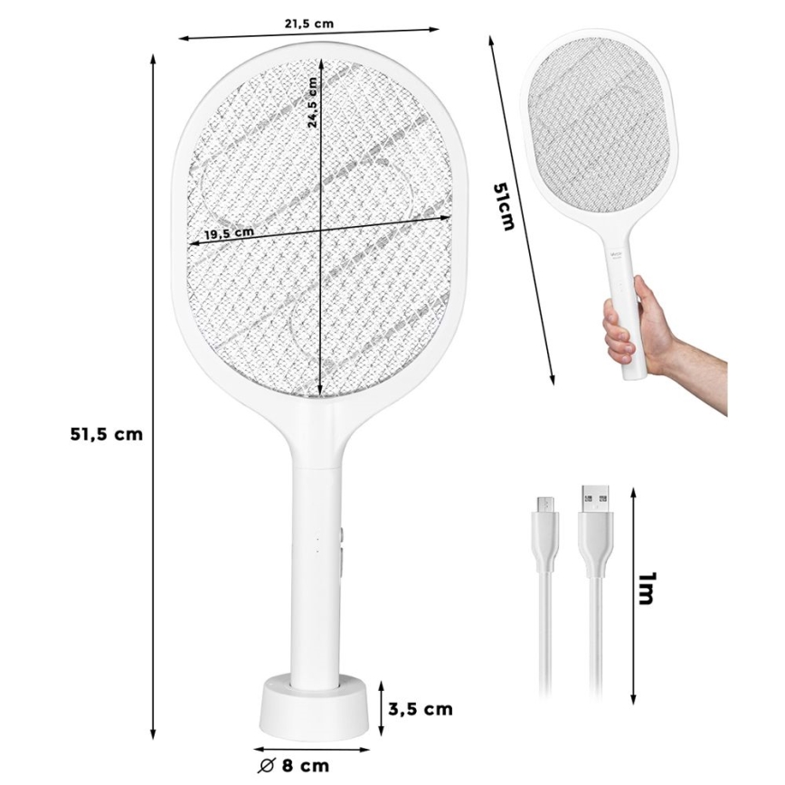 Paletă LED electrică anti-insecte 2 în 1 800 mAh/5V