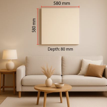 Panou acustic SILENCE 58x58 cm crem