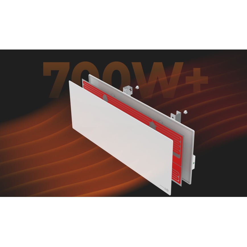 Panou infraroșu electric inteligent 700W temporizator/termostat AENO IP44 Wi-fi alb