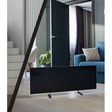 Panou infraroșu electric inteligent cu LED afișaj AENO 700W temporizator/termostat IP44 Wi-fi negru