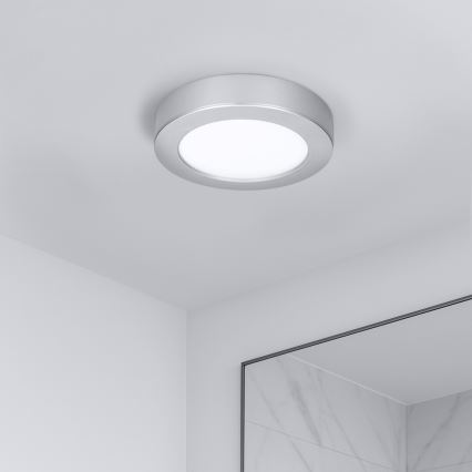 Panou LED 2-în-1 pentru montaj aplicat/încastrat LED/12W/230V 3000/4000/6000K Ø17 cm IP54 argintiu