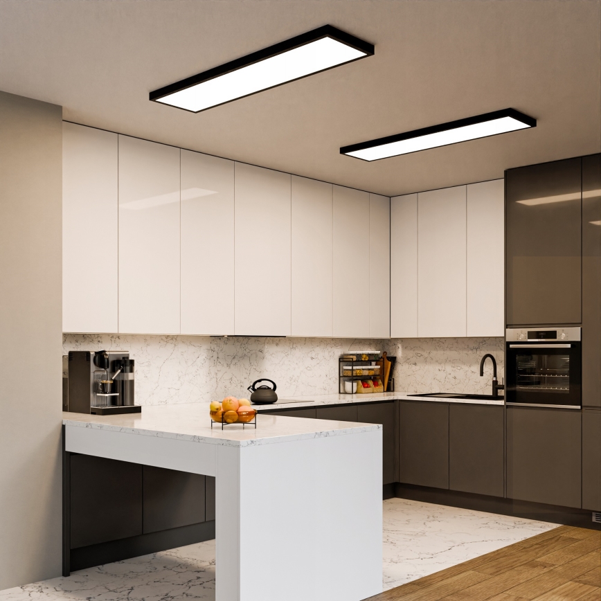 Panou LED aplicat 60W/230V 30x120 cm negru