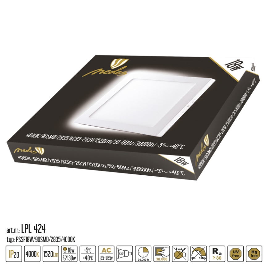 Nedes LPL424 - Panou LED/18W