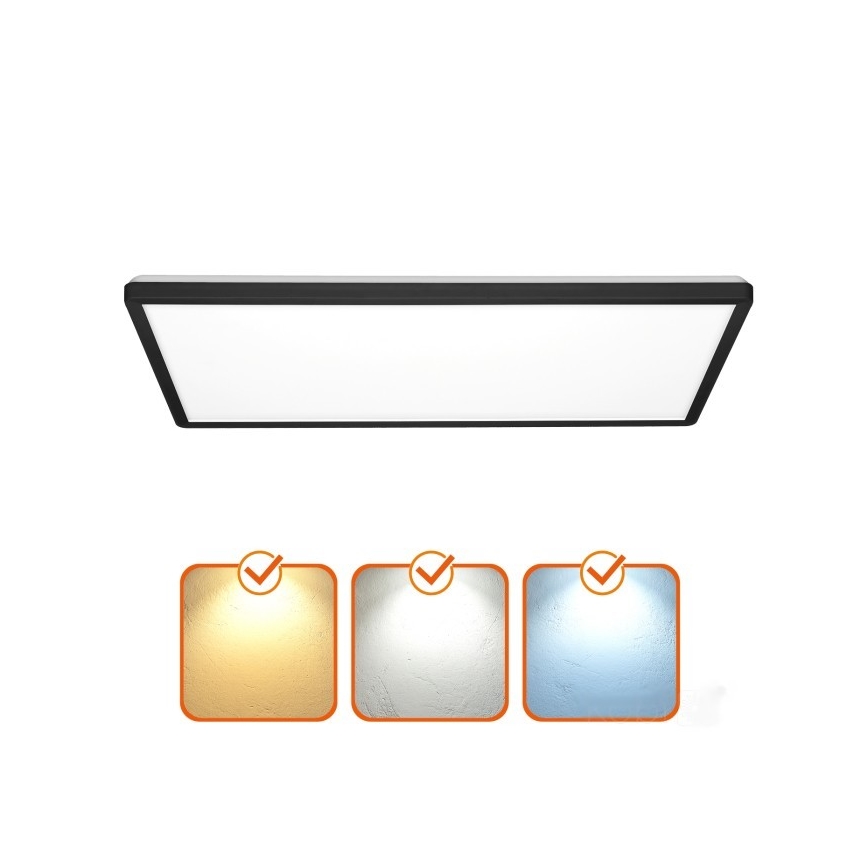 Panou LED aplicat NIVERA LED/32W/230V IP54 3000/4000/6000K 29,5x59,5 cm negru