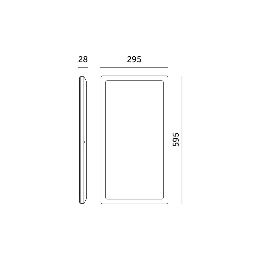 Panou LED aplicat NIVERA LED/32W/230V IP54 3000/4000/6000K 29,5x59,5 cm negru