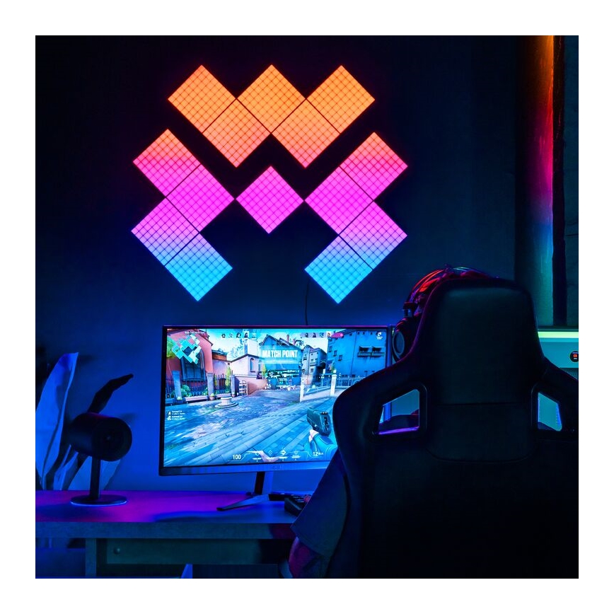 Panou LED RGB SQUARES 64xLED 16x16 cm Wi-Fi Twinkly