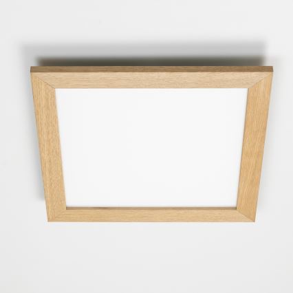 Panou LED RGB dimabil aplicat Eglo SALOBRENA-C WOOD LED/24W/230V 2700-6500K 45x45 cm bej + telecomandă