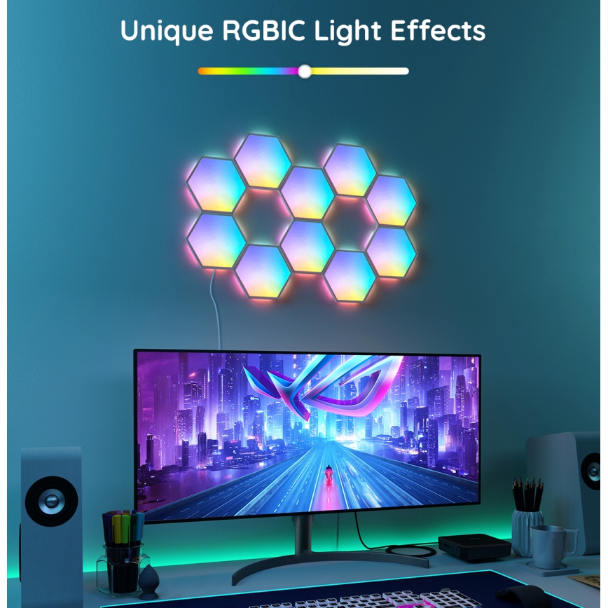 Set de extensie 2x panou LED RGB dimabil Govee LED/7,2W/230V Wi-Fi