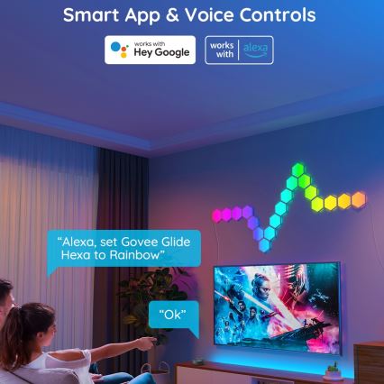 Set de extensie 2x panou LED RGB dimabil Govee LED/7,2W/230V Wi-Fi