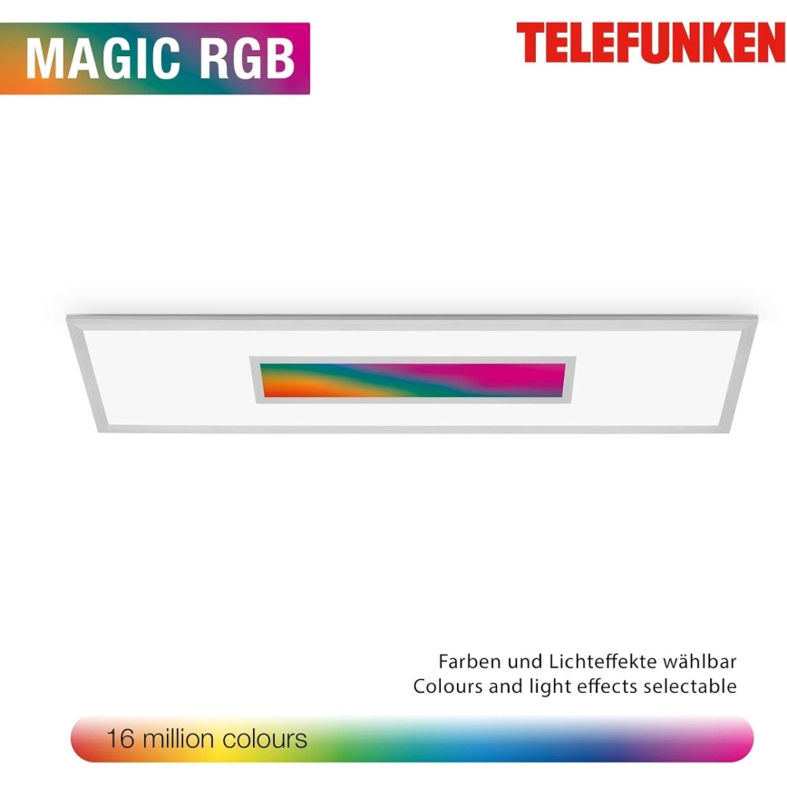 Panou LED RGBW reglabil 20W/230V 3000-6500K 25x100 cm argintiu + telecomandă