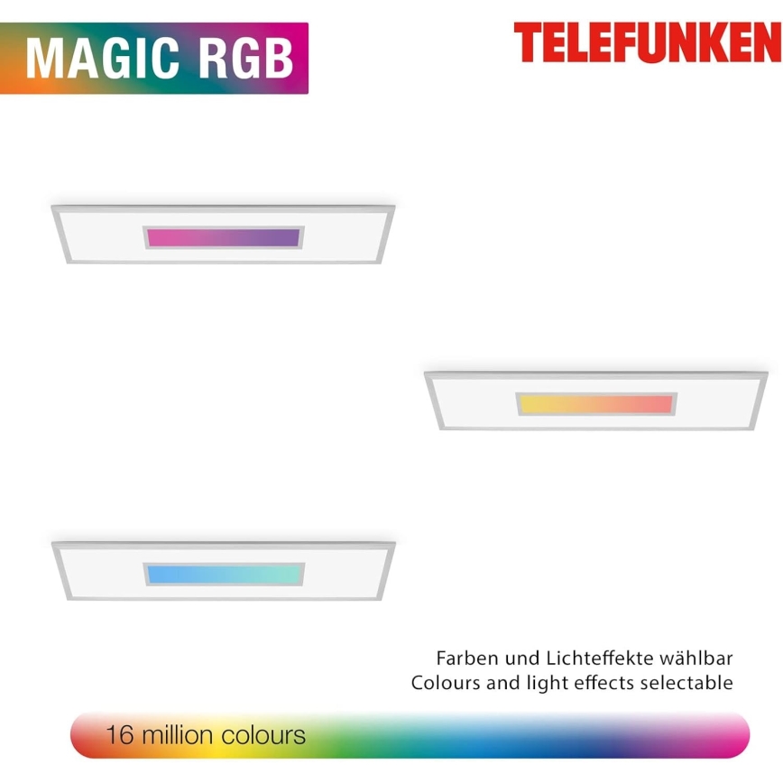 Panou LED RGBW reglabil 20W/230V 3000-6500K 25x100 cm argintiu + telecomandă