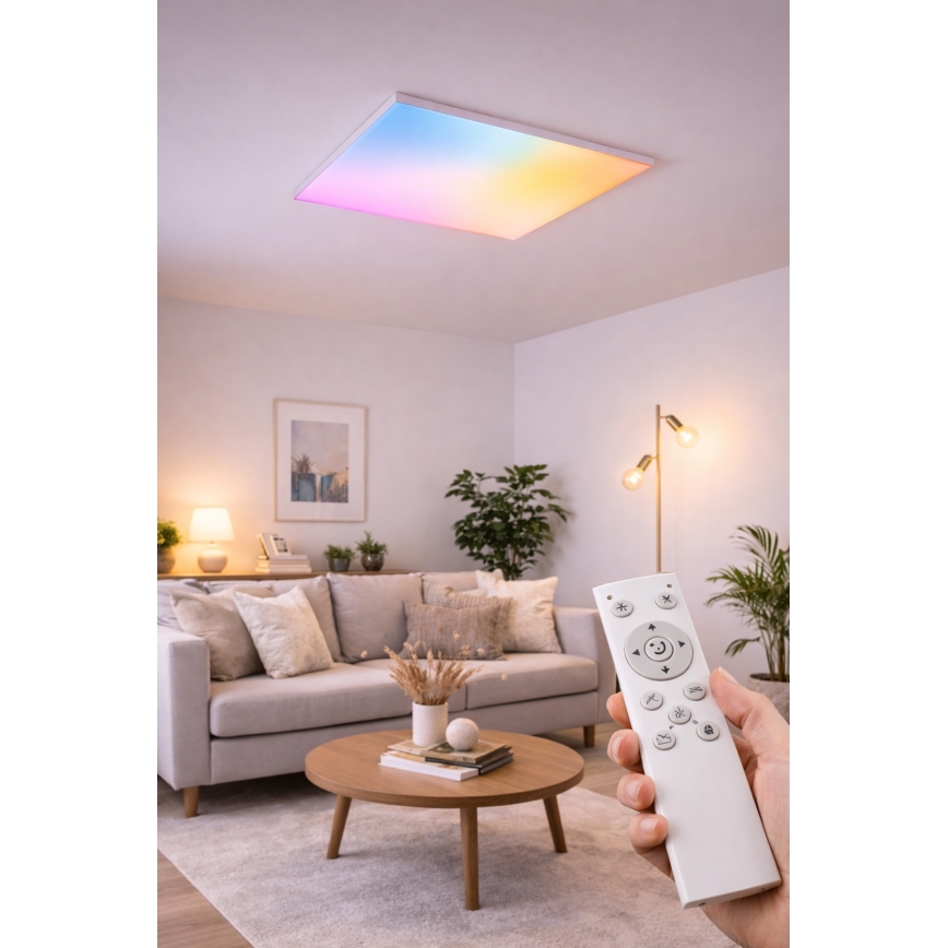 Panou LED RGBW dimabil, montaj aplicat, 24W/230V, 2700-6500K, alb + telecomandă