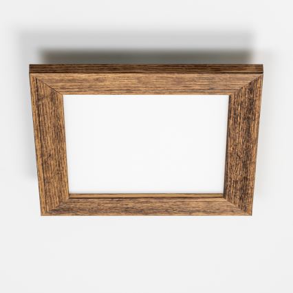 Panou LED RGBW dimabil aplicat Eglo SALOBRENA-C WOOD LED/16W/230V 2700-6500K 34x34 cm maro + telecomandă