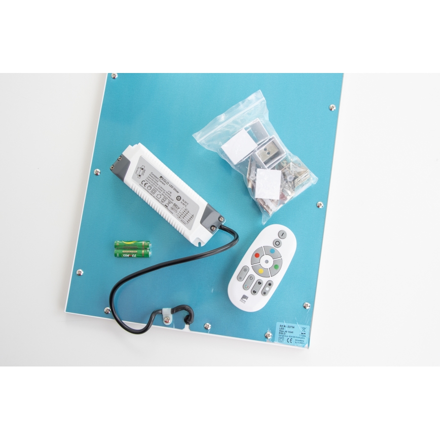 Panou LED RGBW dimabil încastrat/aplicat 2 în 1 Eglo 32734 SALOBRENA-C LED/34W/230V alb + telecomandă