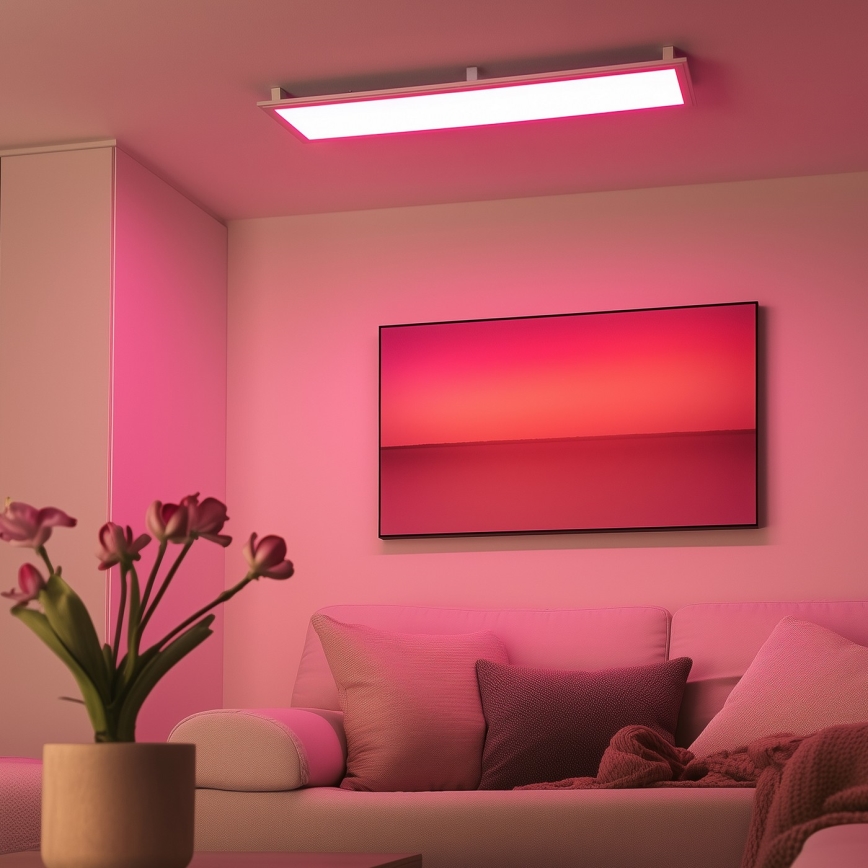 Panou LED RGBW dimabil încastrat/aplicat 2 în 1 Eglo 32734 SALOBRENA-C LED/34W/230V alb + telecomandă