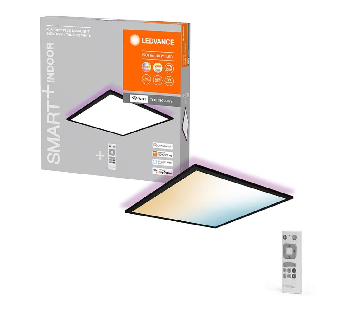 Panou LED RGBW dimabil SMART+ PLANON LED/40W/230V Wi-Fi Ledvance + telecomandă