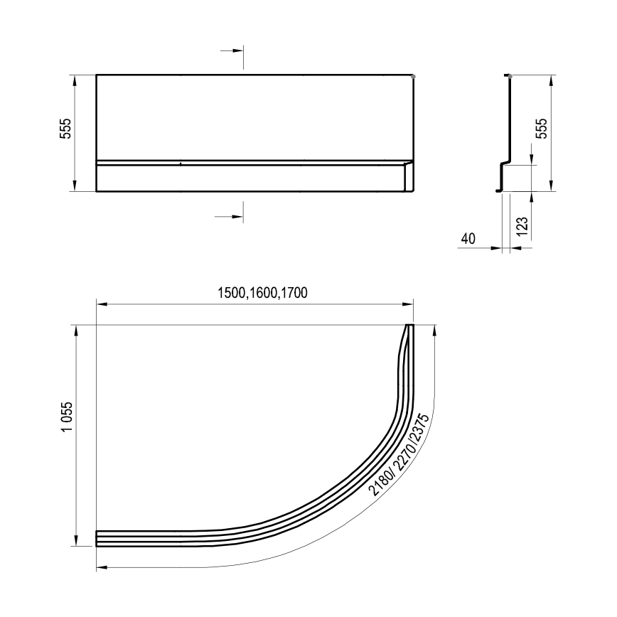 Panou pentru cadă RAVAK ROSA 160 cm, acrilic, alb - CZL1200AN0