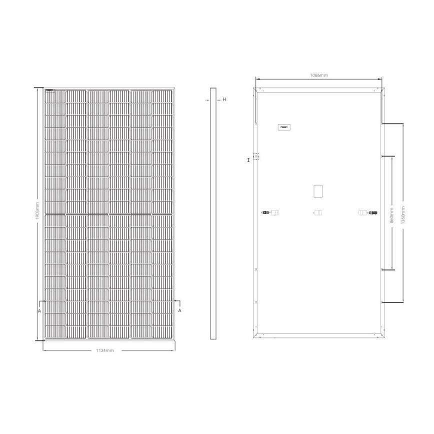 Panou fotovoltaic solar JINKO 460Wp cu ramă neagră IP68 Half Cut
