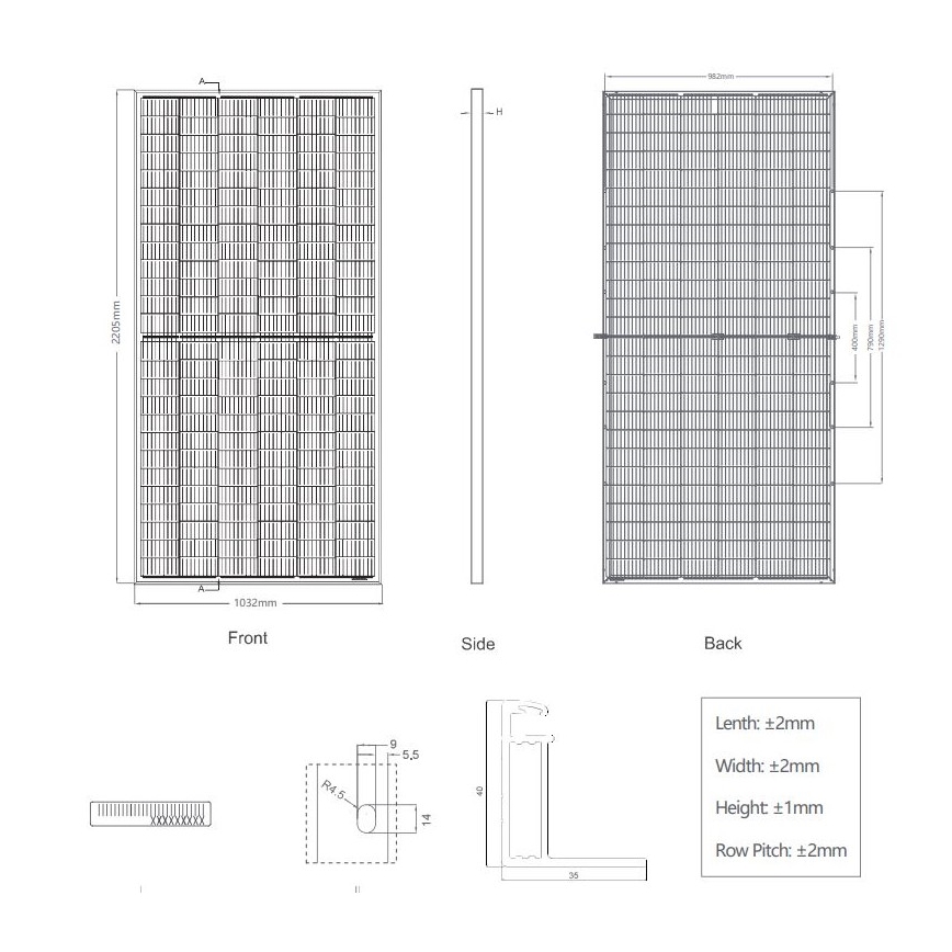 Panou solar fotovoltaic JINKO 460Wp IP67 Half Cut bifacial