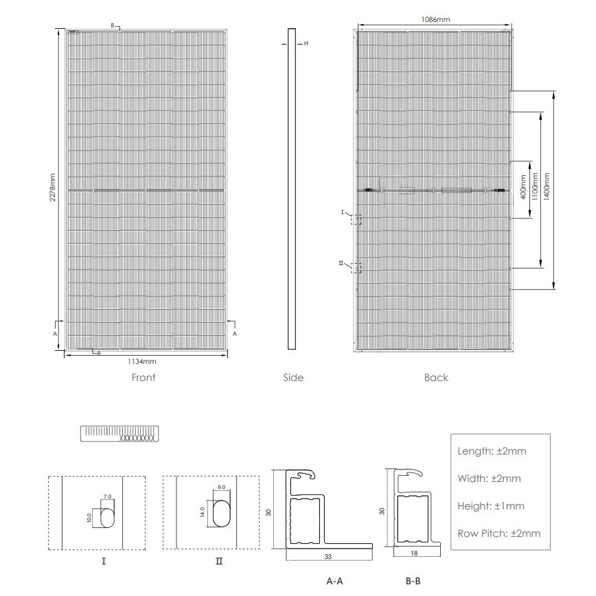 Panou solar fotovoltaic JINKO 570Wp IP68 bifacial - paletă de 36 bucăți