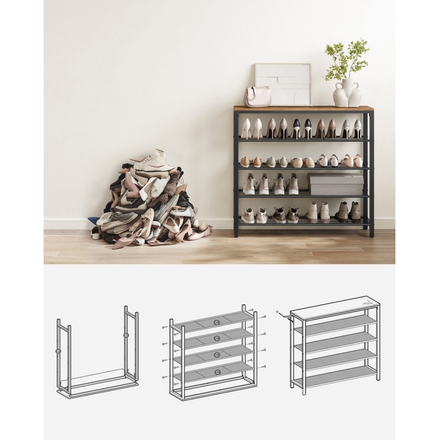 Pantofar DAVOR maro/negru