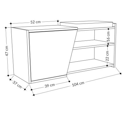 Pantofar FIONA 37x104 cm maro/antracit
