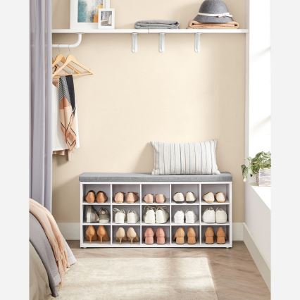 Pantofar VOREN 105x48x30 cm alb/gri