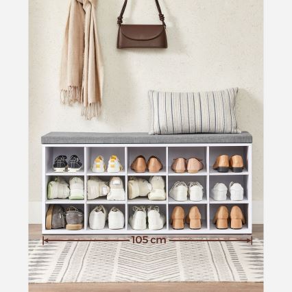 Pantofar VOREN 105x48x30 cm alb/gri