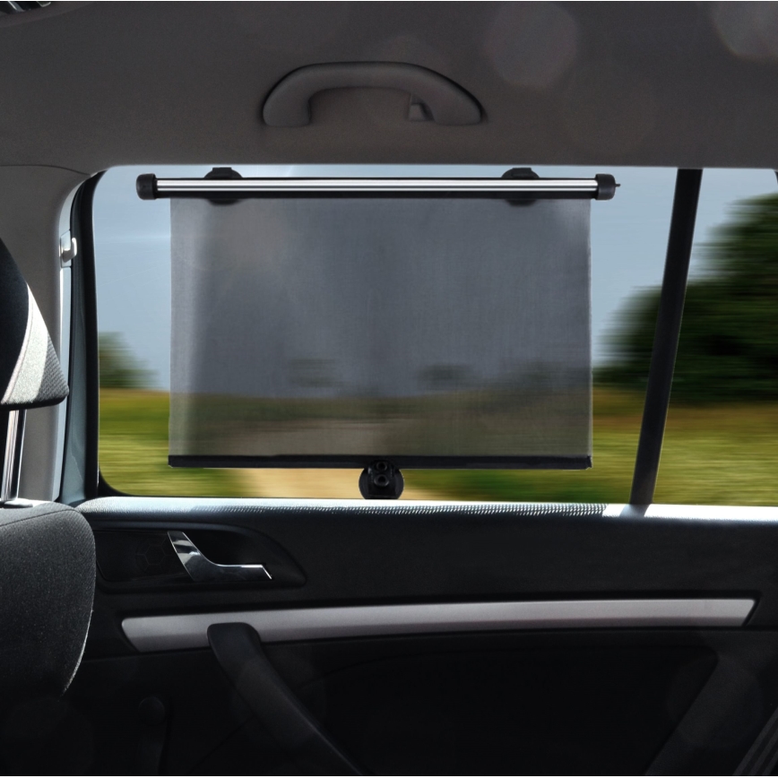 Parasolar retractabil cu ventuze cu blocare 42 cm 2 buc. gri