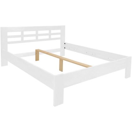 Pat dublu din lemn masiv ANGELA 180x200 cm alb