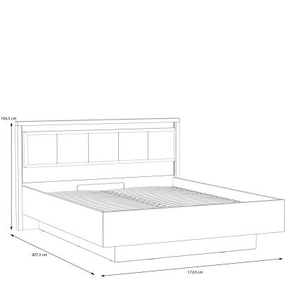 Pat dublu OREN 160x200 cm cu spațiu de depozitare maro/negru