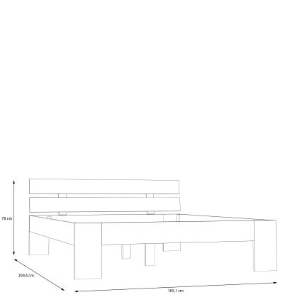 Pat dublu PIROA 160x200 cm, bej