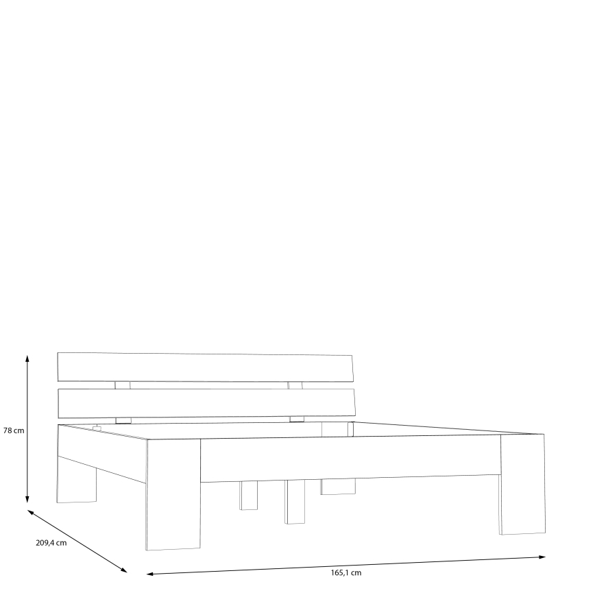 Pat dublu PIROA 160x200 cm, bej