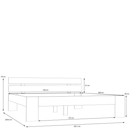Pat dublu PIROA 180x200 cm, bej