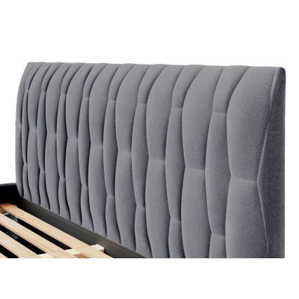 Pat FLORA 180x200 cm, tapițat, gri, fără saltea