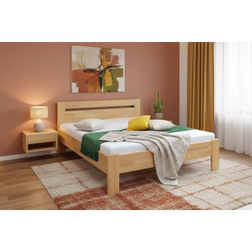 Pat matrimonial din lemn masiv AMARA 180x200 cm fag