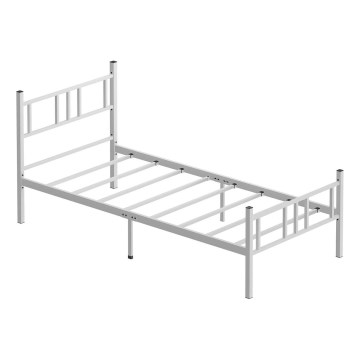 Pat metalic pentru o persoană PIRON, 90 x 200 cm, alb, sarcină maximă 120 kg